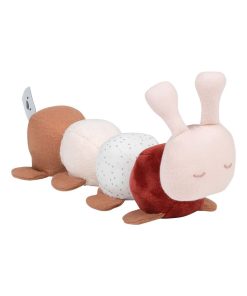 Doudou Chenille hochet de chez Nattou couleur rouille - Marron