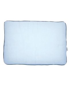 Oreiller plat en gaze de coton, Jeanne - Bleu