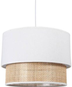 Suspension gigogne rotin blanc D35 - Blanc