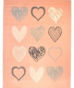 Tapis enfant 160x225 COEURA Rose fabriqué en Europe Exclusivité idéal pour Chambre - Rose