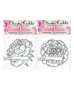 2 Tampons transparents - Pivoine 1 + Pivoine 2 - 9,5 x 6,5 cm - N/A