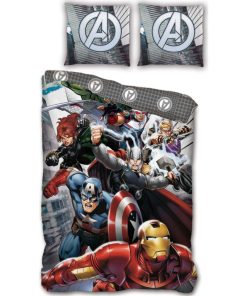 Parure de lit Enfant Iron Man et Captain America - Gris