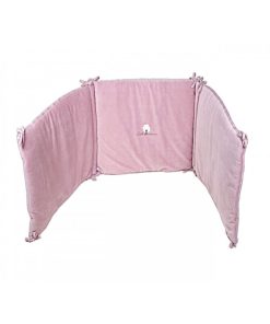 Eveil Et Nature Tour De Lit Velours Coton Bio - Rose