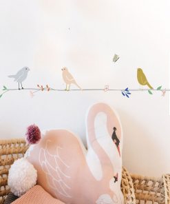 Frise adhésive Fleurs et Oiseaux (5 mètres) - Rose