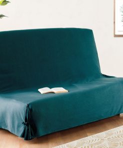 Housse de clic clac 140x200 cm bleu canard coton - Bleu