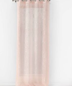 Voilage à œillets 140x240 Sable métallisé Arty Line rose argent - Rose