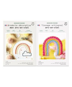 Coffrets DIY - 2 Arc-en-ciel à broder et tisser - N/A