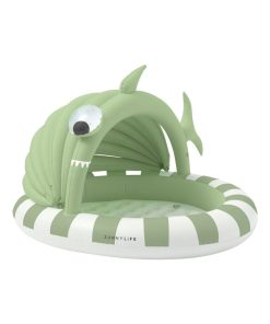 Piscine gonflable avec auvent Shark tribe khaki - Vert
