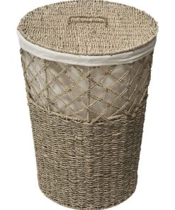 Panier à linge 41L rond seagrass - Beige