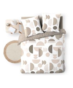 Housse de couette + taie Pastille - Gris taupe
