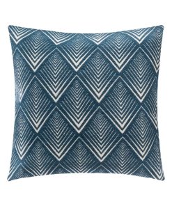 Housse de coussin chenille Géométrique bleu 40x40 cm - Bleu
