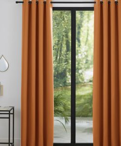 Lot de 2 rideaux occultant orange 140 x 260 cm - Orange