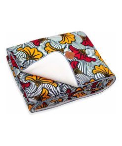 Grande couverture en coton, Wax Fleurs de mariage - Rouge