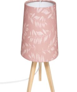 Lampe en bois rose H23.5 cm - Rose