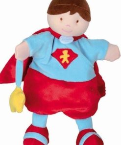 Doudou et Compagnie super heros marionnette rouge et bleu DC2354 - Bleu