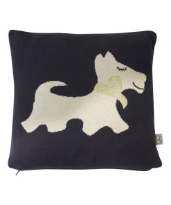 Taie de coussin , chien Scotty - Noir