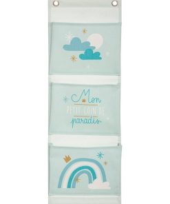 Rangement enfant 3 pochettes bleu - Bleu