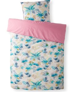 Housse de couette Catimini Nomade Oasis et taie d'oreiller Oasis - 100% Percale de Coton - Blanc