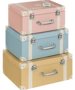 Lot de 3 valisettes City - Rose