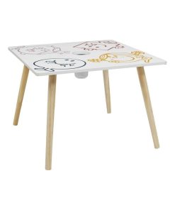 Table avec pot à crayons Madame Monsieur - Blanc