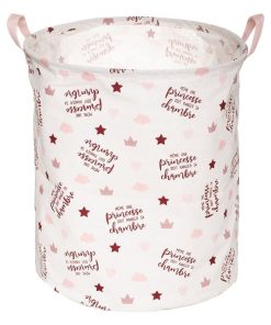 Bac de rangement canvas princesse - Rose