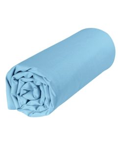 Drap dousse lit bébé 60x120 cm - 100% coton Bio - 'P'tit Basile' - Bleu ciel