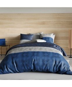 Housse de couette 260x240 Malme + 2 taies 100% coton 57 fils - Bleu