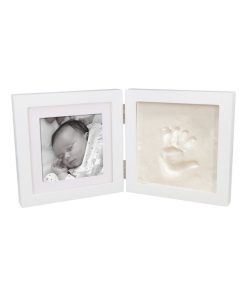 2 cadres photo et empreintes bébé - Blanc