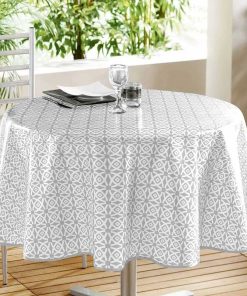 Nappe ronde Abaca - Gris
