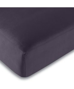 Univers Decor - Drap Housse Prune 160 X 200 Cm / 100% Coton / 57 Fils/cm² - Violet prune