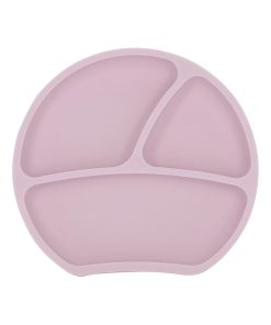 Assiette ventouse en silicone - Rose pâle