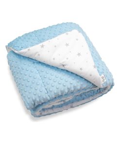 Couverture bébé réversible et ultra douce, STELLA - Bleu
