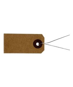 100 étiquettes kraft 4 x 2 cm avec fil métallique - N/A