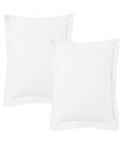 Blanc Avenue Lot De 2 Taies D'oreiller 63x63 Cm Satin De Coton - Blanc