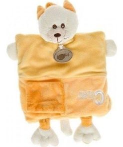 doudou Babynat Chat Jaune C comme BN899 Alphabet Marionnette - Jaune