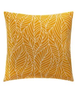 Housse de coussin 40x40 Feuille ocre - Jaune