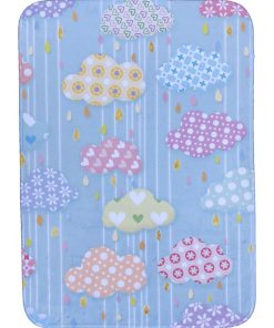 Tapis enfant 70x95 ULTRA DOUX NUAGE 2 Bleu fabriqué en Europe idéal pour Chambre - Bleu