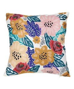 Housse de coussin 40x40 cm Flowers - Blanc