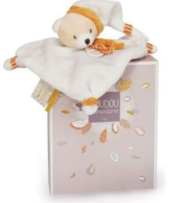 Doudou Doudou et Compagnie Ours orange Plat - 20 cm Meli melo - Orange