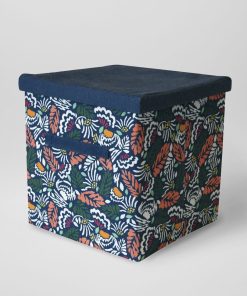 Boite de rangement imprime all over - Bleu marine
