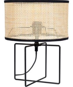Lampe métal rotin Yuca noir - Noir