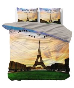 Parure de Lit Double Coton Sunset In Paris - Jaune