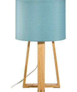 Lampe pied bois Molu bleu - Bleu