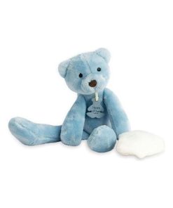 doudou Doudou et compagnie Ours Bleu avec Doudou Bleu 30cms HO2315 Sweety  Pantin - Bleu