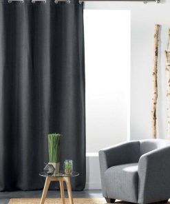 Rideau à œillets occultant tissé 135x240 cm Tramina anthracite - Gris