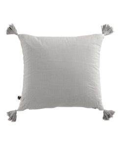 Coussin Double Gaze Coton Collection Gaia - Gris