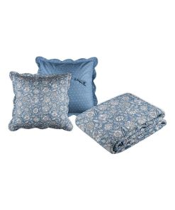 Boutis avec 2 taies et sac Julianne bleu - Bleu