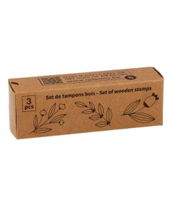 3 Tampons en bois - Feuillages - N/A