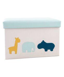 Coffre à jouets en tissu et pouf en tissu Zanimo - Bleu