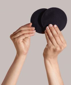 Lot de 6 coussinets d'allaitement lavables en coton Noir - Noir